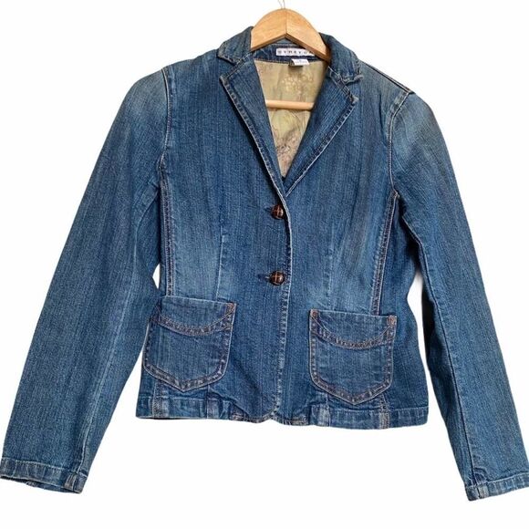 GAP Stretch Women Denim Jean Blazer Jacket Size 2 - Picture 1 of 3